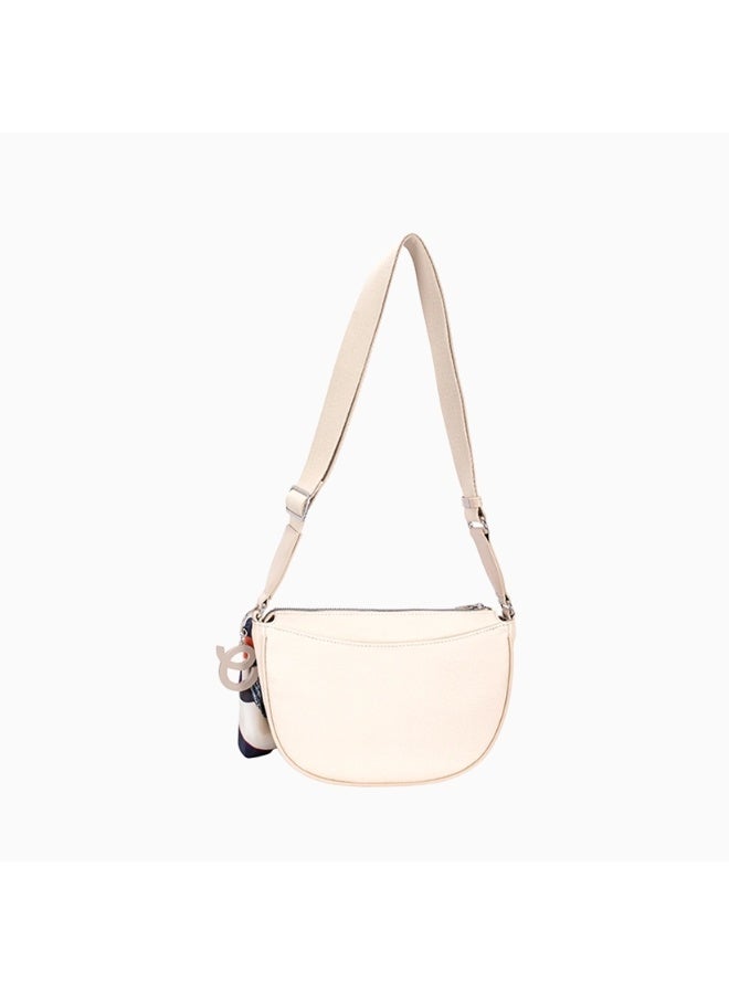 David Jones summer crossbody bag model cm8292 | faux leather bag with long adjustable strap | moon style design crossbody bag for everyday use - Image 3