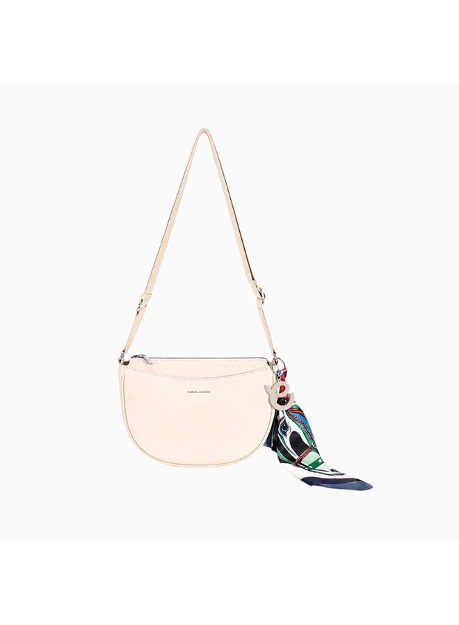 David Jones summer crossbody bag model cm8292 | faux leather bag with long adjustable strap | moon style design crossbody bag for everyday use - Image 1