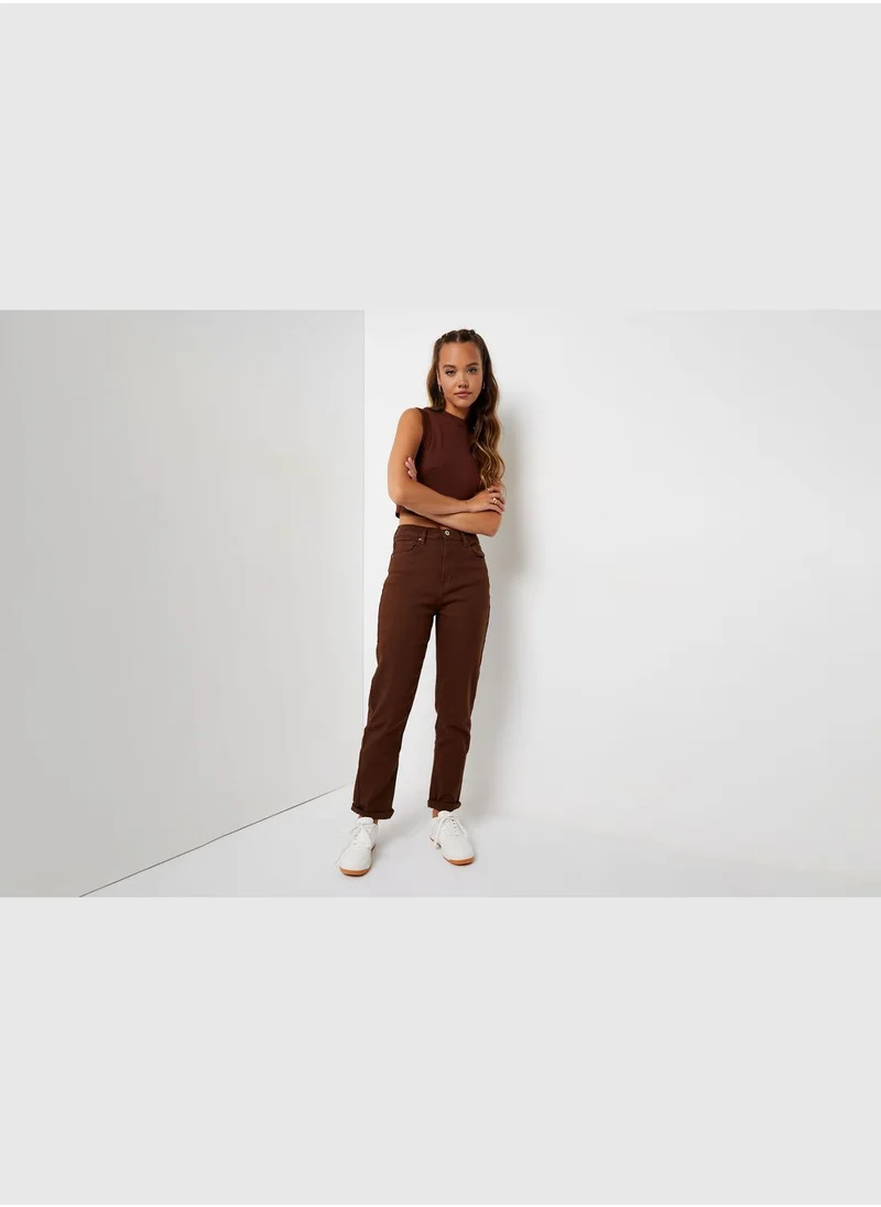 Ardene Stretch-Cotton Mom Pants