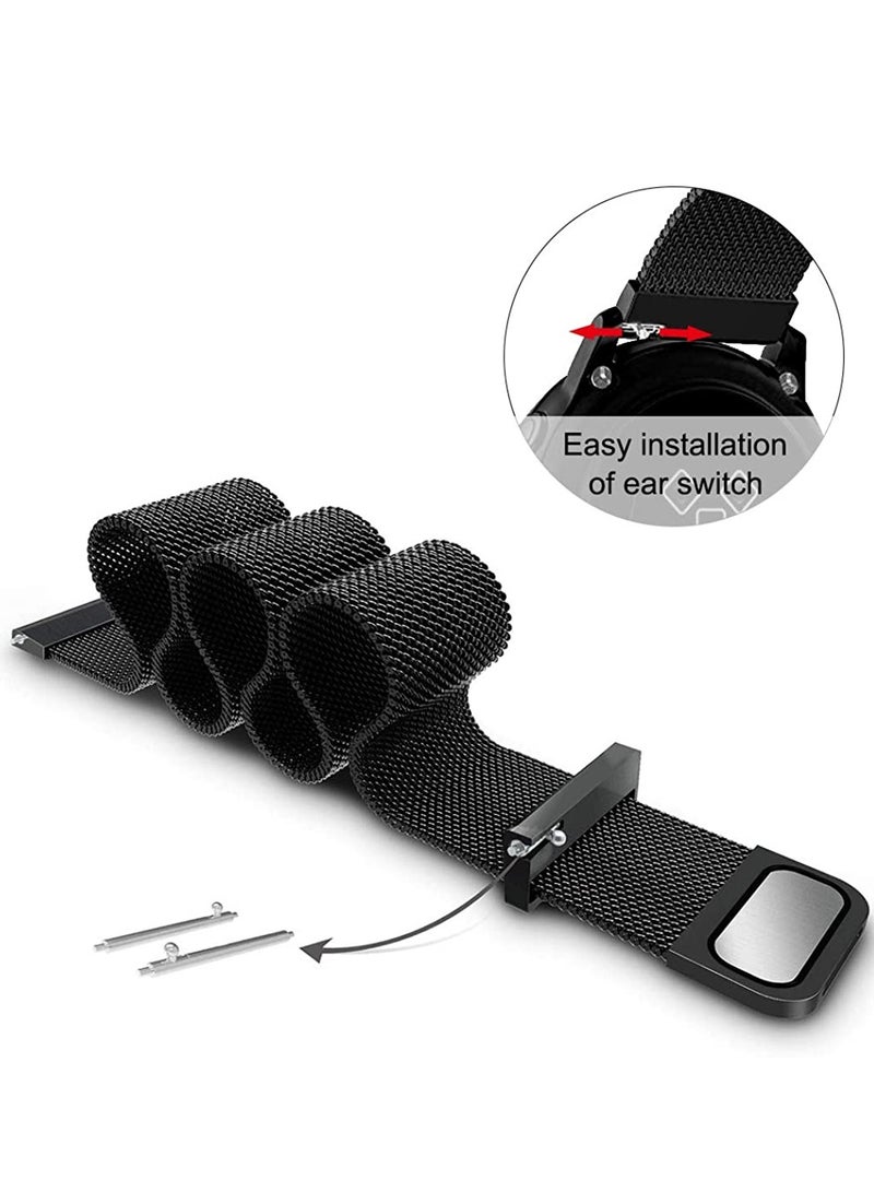 Compatible with Huawei Watch Fit Watch band , Milanese Loop Magnetic Stainless Steel Replacement Wrist Strap Bracelet Watch Band for Huawei Watch Fit (Black) - Image 5