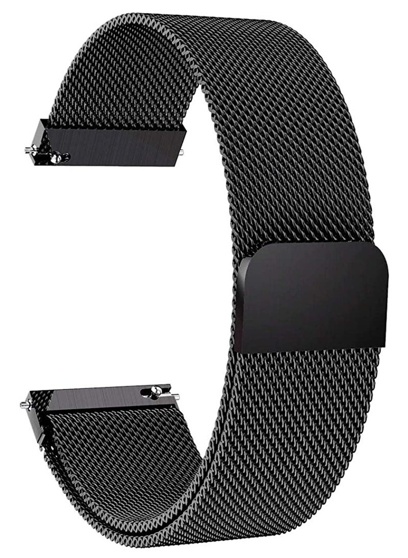 Compatible with Huawei Watch Fit Watch band , Milanese Loop Magnetic Stainless Steel Replacement Wrist Strap Bracelet Watch Band for Huawei Watch Fit (Black) - Image 1
