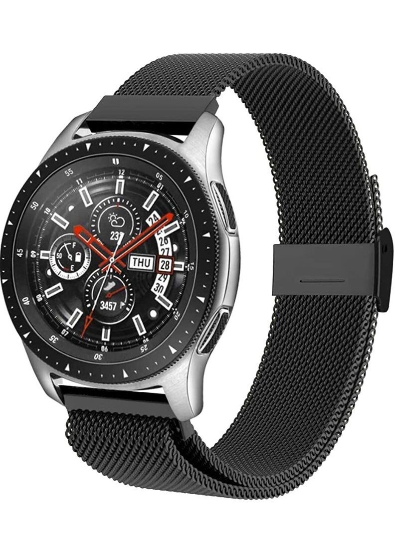 Compatible with Huawei Watch Fit Watch band , Milanese Loop Magnetic Stainless Steel Replacement Wrist Strap Bracelet Watch Band for Huawei Watch Fit (Black) - Image 2