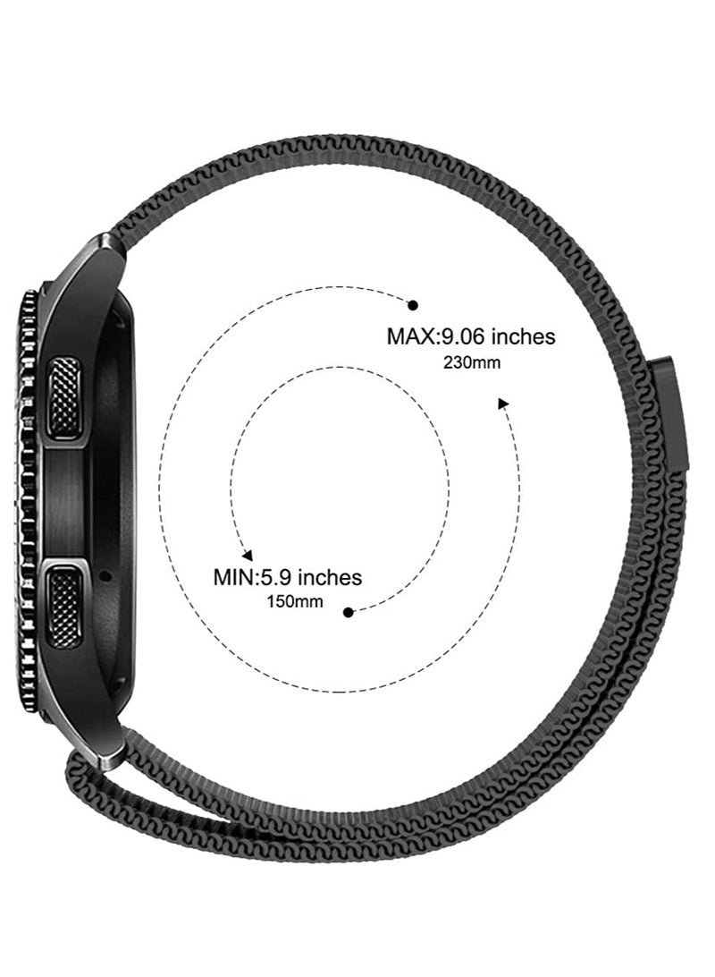 Compatible with Huawei Watch Fit Watch band , Milanese Loop Magnetic Stainless Steel Replacement Wrist Strap Bracelet Watch Band for Huawei Watch Fit (Black) - Image 4