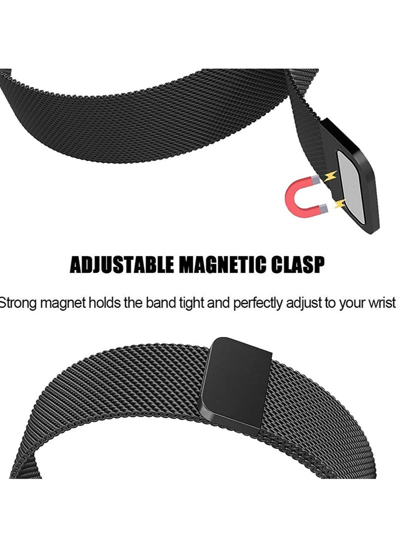 Compatible with Huawei Watch Fit Watch band , Milanese Loop Magnetic Stainless Steel Replacement Wrist Strap Bracelet Watch Band for Huawei Watch Fit (Black) - Image 3