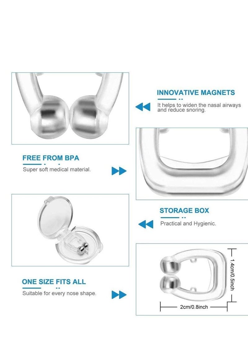AS SEEN ON TV Nasal Dilators Reduction Anti Snoring Nose Clip With Magnet Snore Plugs Clear - Image 2