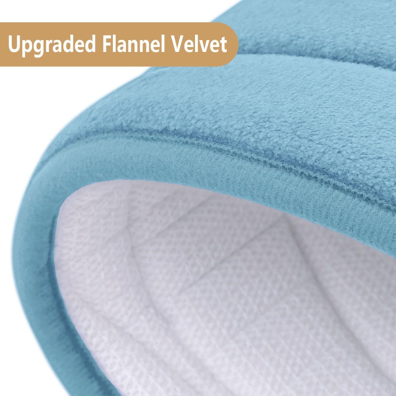 بجند بوجاندا Memory Foam Protch Prug Mat 47x20 Extra Soft and Extorbbent Bath Hats Non Slip and Machine Respare Bath Rugs for Bathroom Floor Tub and Dower Blue - Image 1