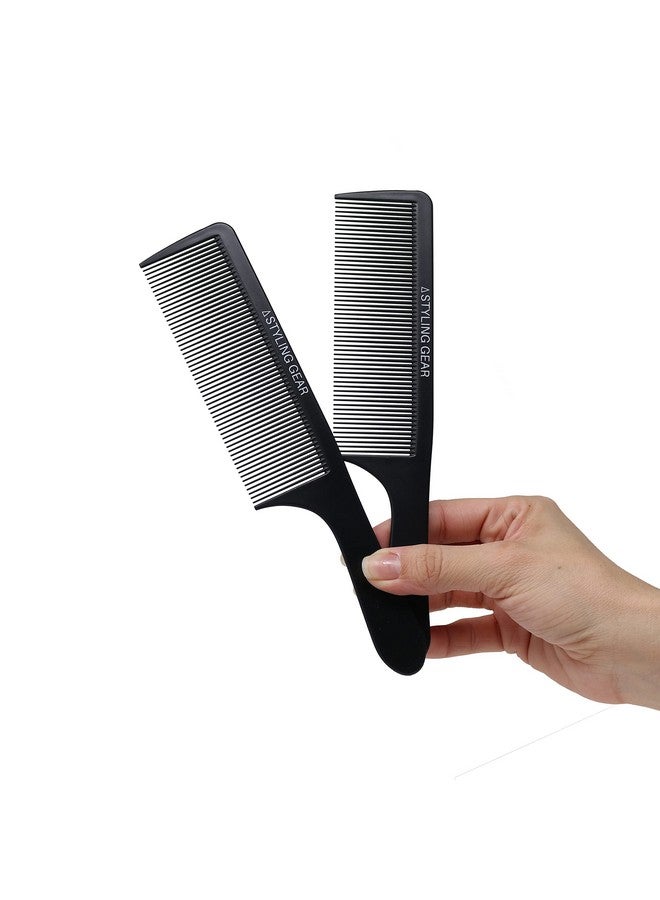 Styling Gear 403 Fade Barber Clipper Barber Comb Cutting Combs Flexible Styling Combs Blending Combs For Fades Flat Top 2 Pcs. (Black) - Image 1