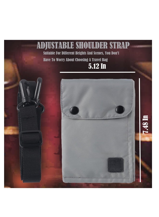 Travel Neck Wallet, Passport Holder Neck Pouch For Women & Men, Waterproof Passport Bag And Travel Pouch, Travel Documents Organizer For Cash Credit Card, Shoulder & Crossbody, Grey - Image 5