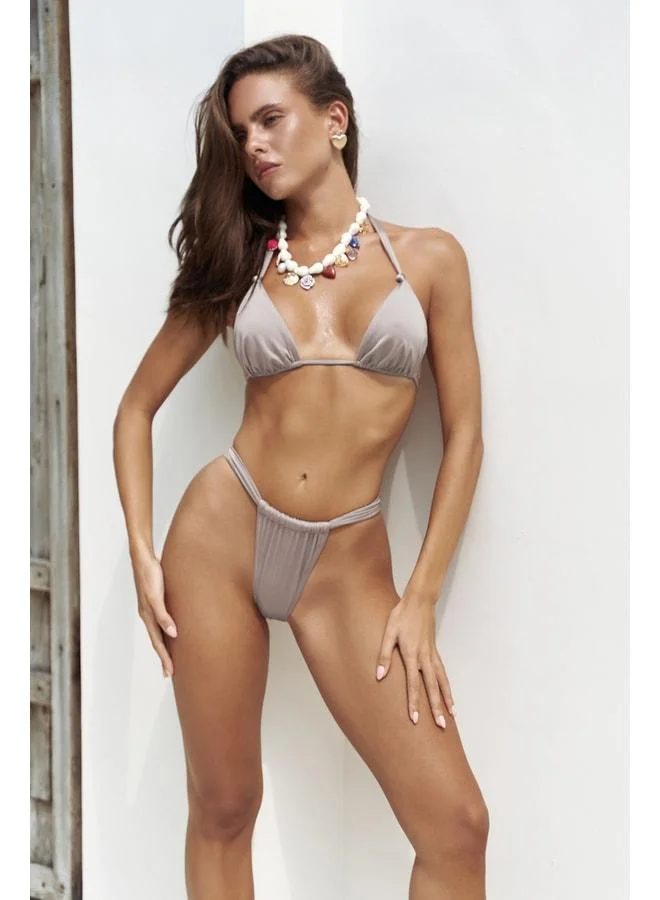 Bohemai Lilac Bikini Top with Dahlia Strap Knot Detail.