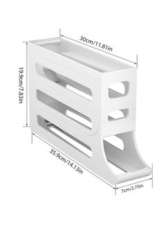 Generic Refrigerator Egg Storage Box, 4 Tier Rolling Egg Holder Dispenser, Kitchen Automatic Scrolling Egg Organizer, Kitchen Large Capacity Dedicated Rolling Egg Storage Rack, White  - Image 3