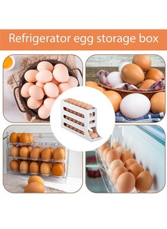 Generic Refrigerator Egg Storage Box, 4 Tier Rolling Egg Holder Dispenser, Kitchen Automatic Scrolling Egg Organizer, Kitchen Large Capacity Dedicated Rolling Egg Storage Rack, White  - Image 5