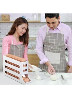 Generic Refrigerator Egg Storage Box, 4 Tier Rolling Egg Holder Dispenser, Kitchen Automatic Scrolling Egg Organizer, Kitchen Large Capacity Dedicated Rolling Egg Storage Rack, White  - Image 2