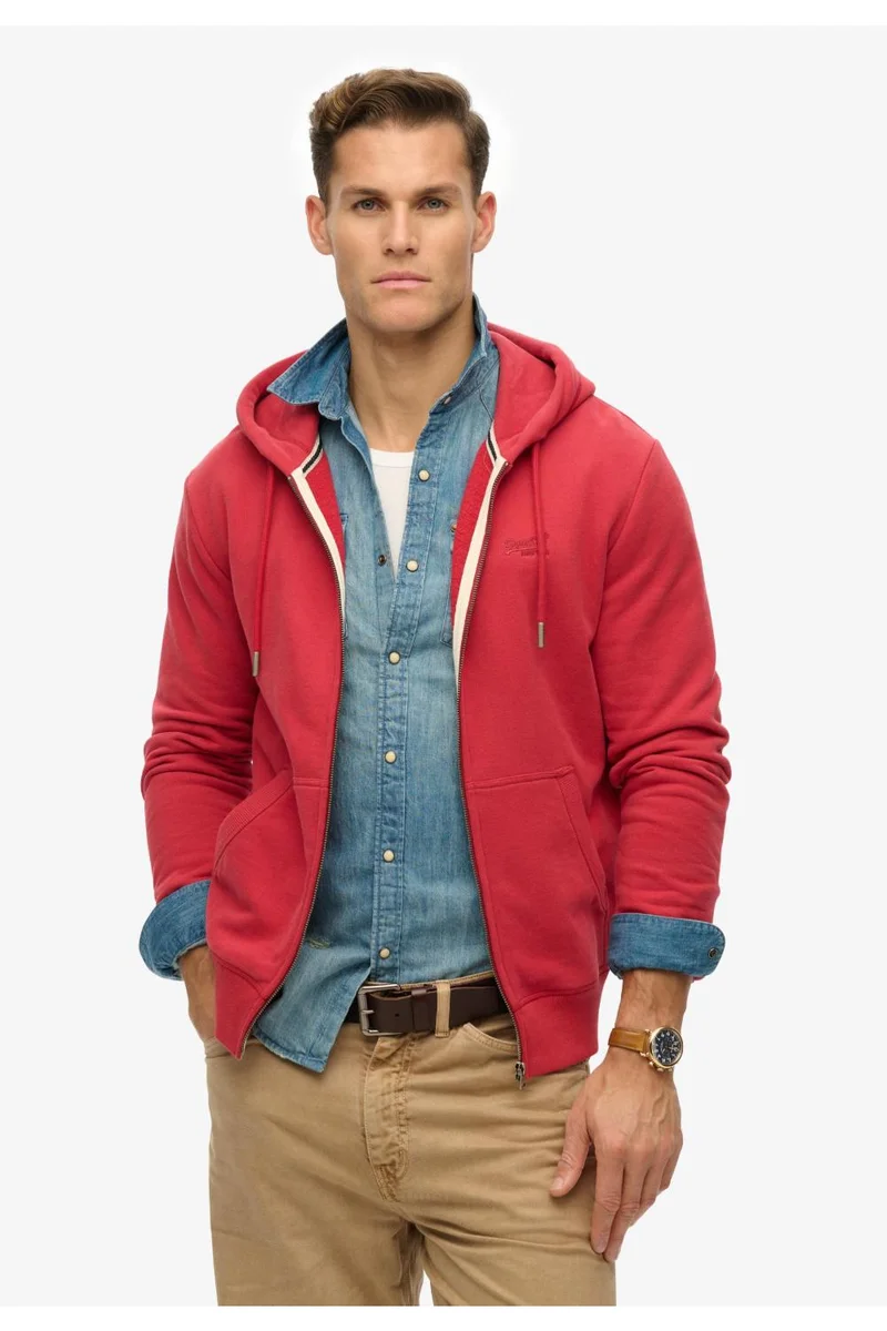 Superdry Essential Logo Half Brushed Zip Hoodie