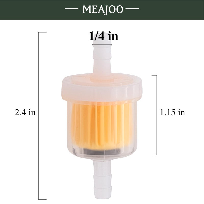 MEAJOO 6PCS 1/4 Inch Gas Inline Fuel Filters, with magnet, Universal for Stratton Small Engine, Kohler, Kawasaki, Birggs, John Deere, Gasoline Generator Lawn Mower Motorcycle - Image 2