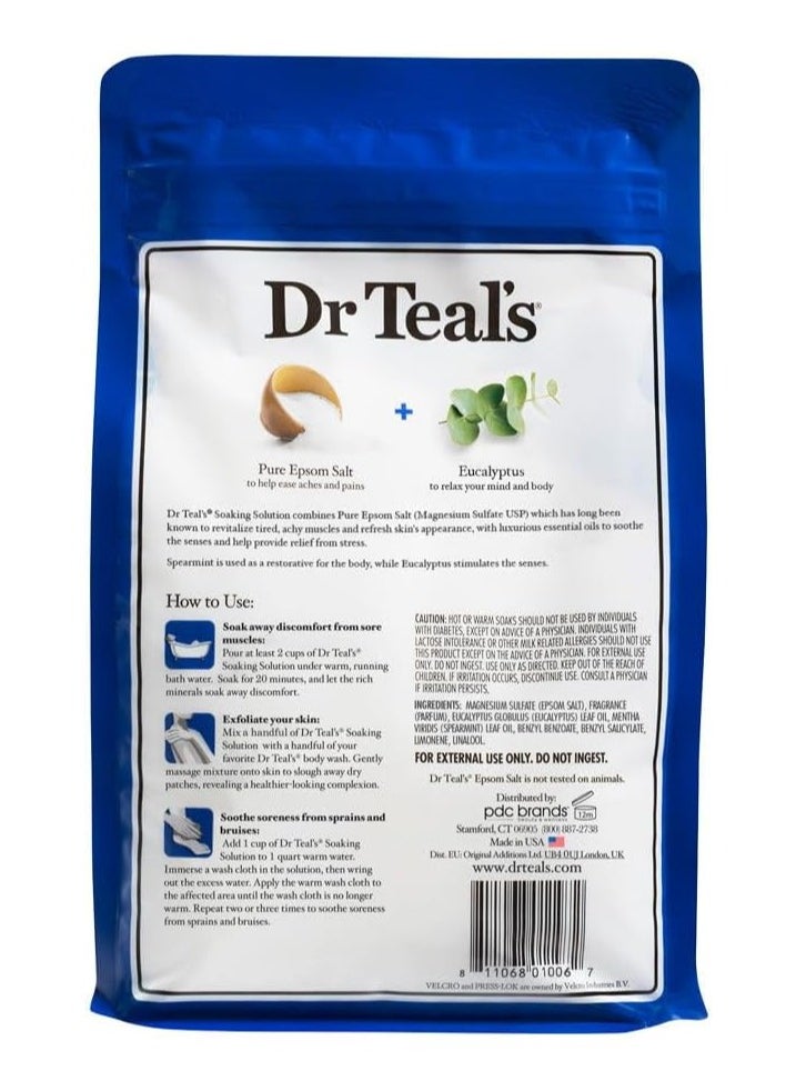 Dr Teal's Dr Teal's Epsom Salt Soaking Solution – 1.36kg, Eucalyptus & Spearmint  - Image 3