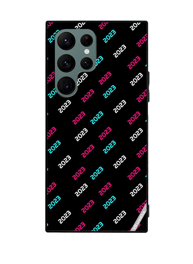 VR CREATIVE Protective Case Cover For Samsung Galaxy S22 Ultra 5G Creative Concept Of 2023 Happy New Year Design Multicolour