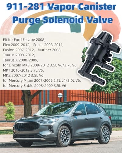eosorssa 911281 Vapor Canister Purge Valve Fit for Ford Escape 2008Flex 2009 2010 2011 2012Focus 2008 2009 2010 2011Fusion 2007 2008 2009 2010 2011 2012Mariner 2008for Lincolnfor Mercury MilanSable - Image 3