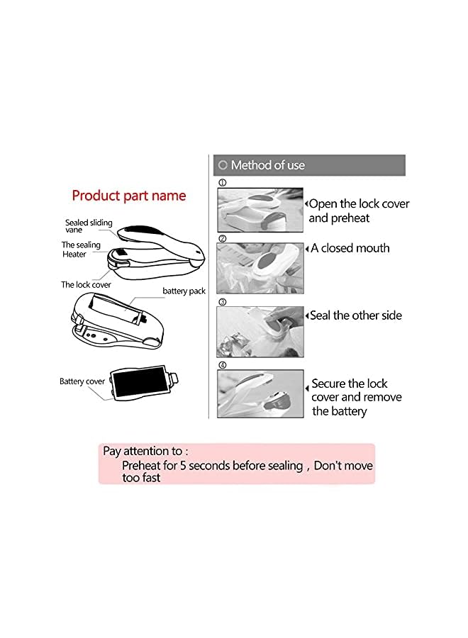 Raxoom Bag Sealer, Handheld Portable Bag Heat Vacuum Resealer, 2 In 5Handheld Heat Sealer And Cutter,Mini Food Seal, For Plastic Bags Snack Cookie Candy Chip Bags - Image 3