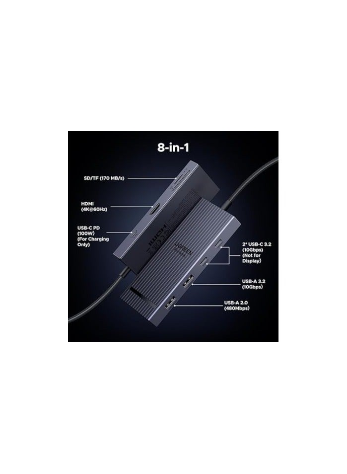 UGREEN USB C Hub, Revodok Pro 108 USB-C Adapter (8-in-1) with 4K@60Hz HDMI, 3x 10Gbps USB Data Ports, 170MB/s SD & microSD, 100W PD for MacBook Pro, iPad Pro, HP Laptops, Mac Mini and More - Image 2