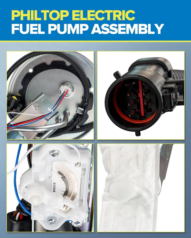 PHILTOP Electric Fuel Pump Assembly with Sending Unit Compatible with 1997 Ford Crown Victoria, Lincoln Town Car, Mercury Grand Marquis 4.6L, Replaces F7AZ9350AB - Image 2