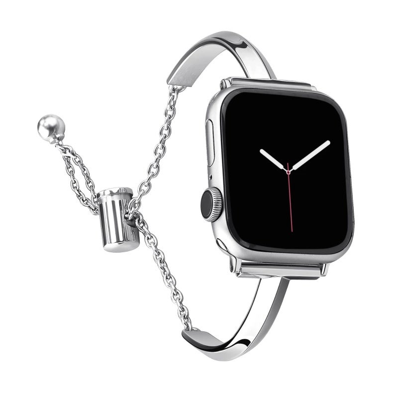 Smartwatch Strap 20 Mm Silver Adjustable 200 Mm Length - Sleek Elegant Appearance Replacement Strap for 42 Mm 44 Mm 45 Mm 49 Mm Smartwatches - Image 1