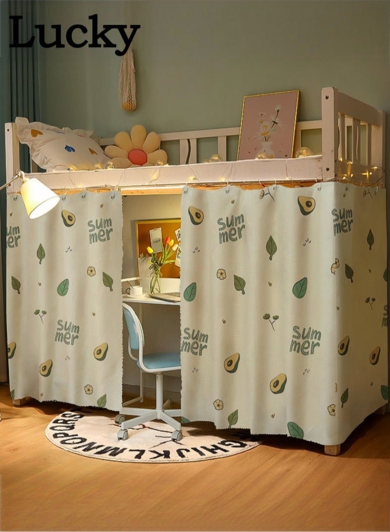 لاكي 2 قطعة ستارة سرير خاصة في الجزء السفلي من السرير بطابقين، ستارة تعتيم سرير مفردة قابلة للتنفس والغبار، ستارة سرير عائلية عنبر، يمكن أن تغطي 3 جوانب - Image 1