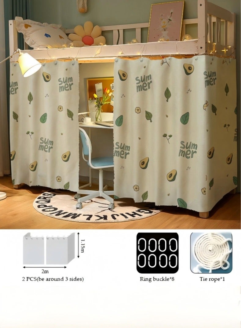 لاكي 2 قطعة ستارة سرير خاصة في الجزء السفلي من السرير بطابقين، ستارة تعتيم سرير مفردة قابلة للتنفس والغبار، ستارة سرير عائلية عنبر، يمكن أن تغطي 3 جوانب - Image 2