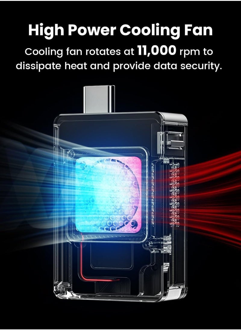 Disk M.2 NVMe SSD Enclosure with Active Cooling System 10Gbps USB C 3.2 Gen2 Enclosure NVMe Reader Supports M Keys and Size 2230 SSDs - Image 1