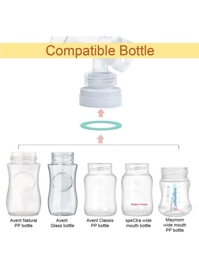 Maymom Maymom Conversion Kit Compatible with Medela Breast Pumps (Selected) to be Compatible with Avent Classic Bottles, Avant Natural PP Bottle and speCtra Wide-mouth Bottles Thread Changer; w Sealing Rings - Image 1