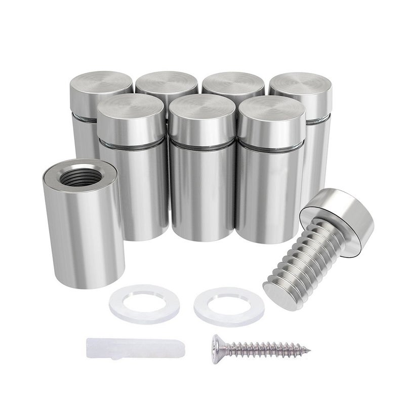 LuckIn 20-Pack Standoff Screws (1/2 in. Dia x 3/4 in. L), Stainless Steel Standoff Mounting Hardware for Acrylic Signs, Silver - Image 5