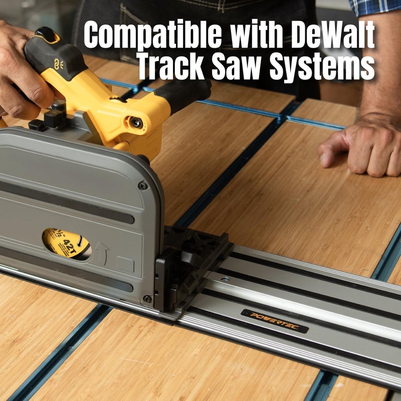 POWERTEC 71692 55” Track Saw Guide Rail for DeWalt | Extruded Aluminum | Replacement for DeWalt Track Rail Woodworking Tool, Clamping Options - Image 3