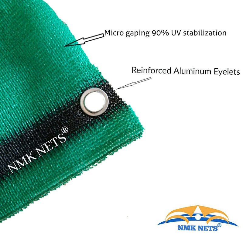 NMK NETS Green Shade Net 90% UV Protected for terrece Garden, Green House, Balcony and Gardening Multipurpose with Attached Eyelets (10 x 35 feet, Green) - Image 2