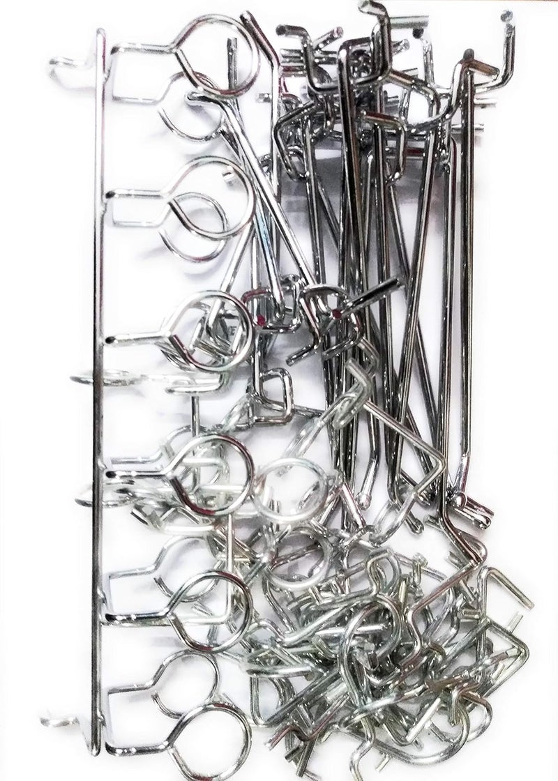 brevalco Metal Peg Board Assorted Shelving Hooks 50 Piece - Image 1