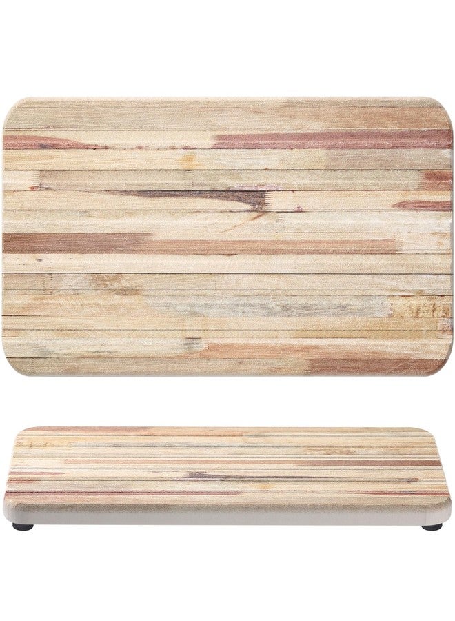 Photect 2Pcs Water Absorbent Diatomite Coasters 8.6x4'' Diatomaceous Earth Drying Ma, Grooved Design Water Absorbing Stone for Home Bathroom Decoration Home Warming Gift(Light Coffee,Wood Grain Style) - Image 1