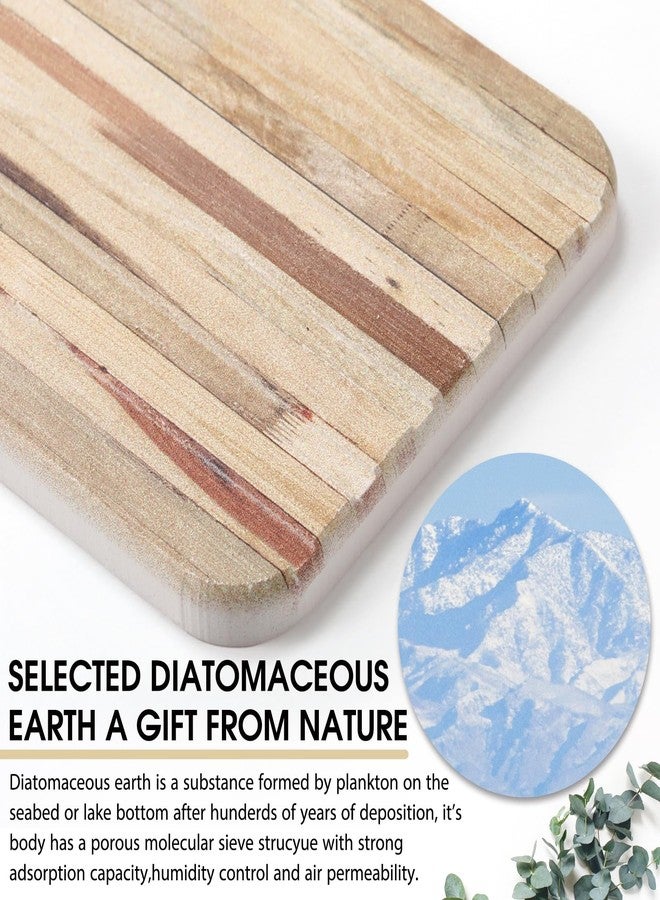 Photect 2Pcs Water Absorbent Diatomite Coasters 8.6x4'' Diatomaceous Earth Drying Ma, Grooved Design Water Absorbing Stone for Home Bathroom Decoration Home Warming Gift(Light Coffee,Wood Grain Style) - Image 4