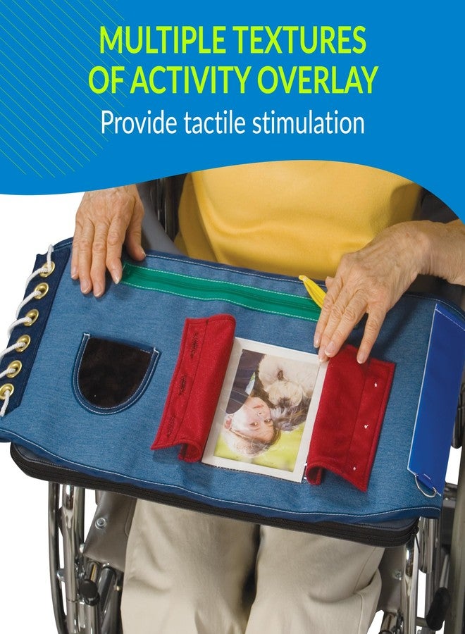 بوسي غطاء أنشطة TIDI 7410 Posey Happy Hands - غطاء من قماش الدنيم الأزرق بألوان زاهية وملمس متعدد - الكمية: 1 - أداة حسية لتخفيف التوتر - العناية المنزلية - Image 2
