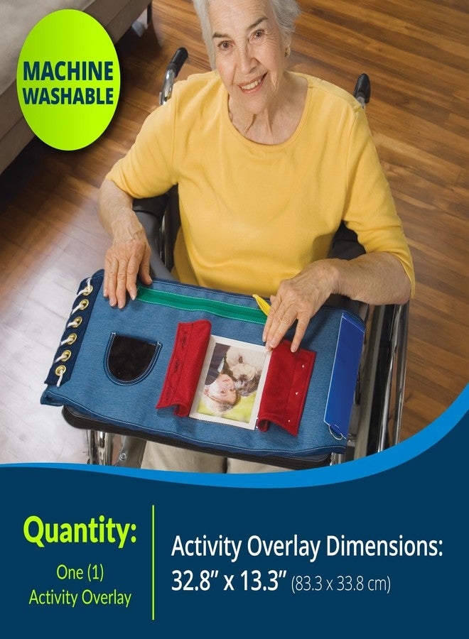 بوسي غطاء أنشطة TIDI 7410 Posey Happy Hands - غطاء من قماش الدنيم الأزرق بألوان زاهية وملمس متعدد - الكمية: 1 - أداة حسية لتخفيف التوتر - العناية المنزلية - Image 4