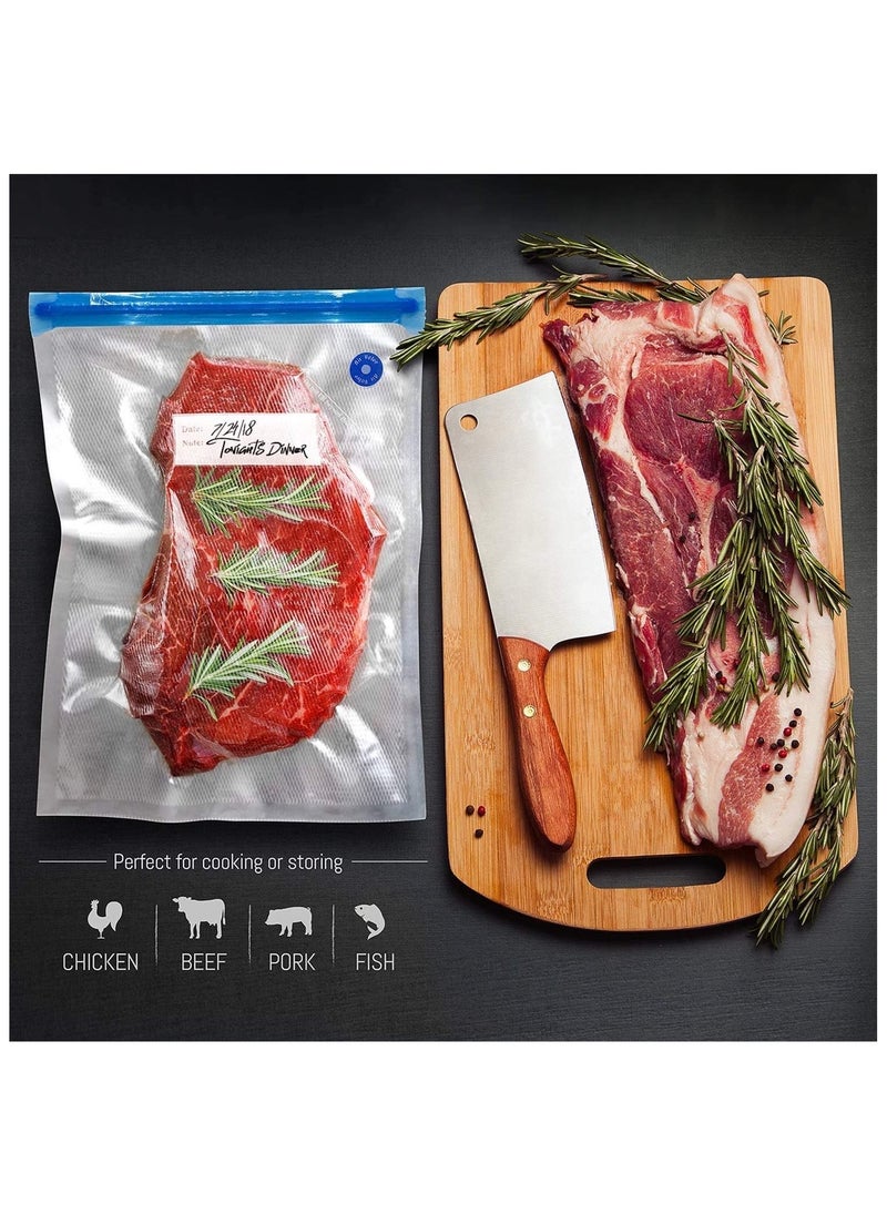 ELIKLIV - Food Vacuum Compression Bag Set - 3 sizes reusable, 15 bags + 1 pump + 3 clips + 3 iron clips, food grade material is safe for freezing / microwave / high temperature cooking, widely used for food and valuables storage, simple and easy to clean. - Image 1