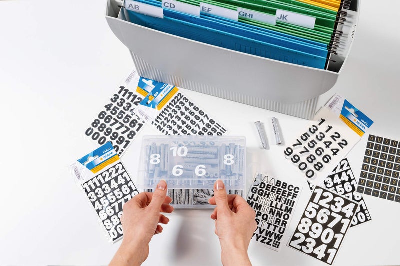 Herma 4159 Number Stickers 0-9, Weatherproof (Font Size 10 mm, 1 Sheet, Film) Self-Adhesive, Permanent Adhesive Number Stickers, 71 Labels, Transparent/Black - Image 4