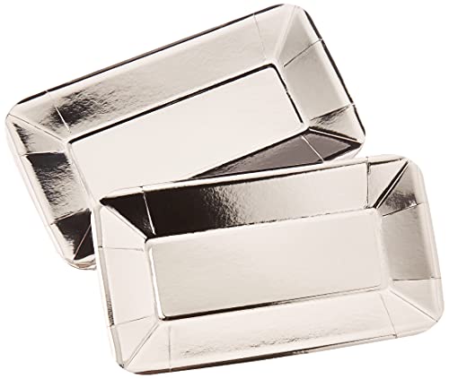 Unique Party Rose Gold Foil Appetizer Plates 9 x 5 8Pack Stunning Rectangular Plates with Premium Foil Board Material Perfect for Celebrations Events - Image 5