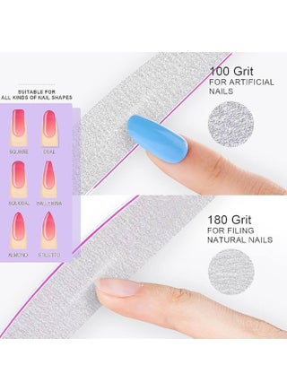 5 -Piece Nail File Set Professional Nail Buffer File Kit  Washable Buffering/Sanding Nail Filer Buffing  Nails Polish Smooth Polishing Set DIY and Salon Use Manicure Tools Kit - view 5