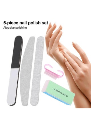 5 -Piece Nail File Set Professional Nail Buffer File Kit  Washable Buffering/Sanding Nail Filer Buffing  Nails Polish Smooth Polishing Set DIY and Salon Use Manicure Tools Kit - view 3