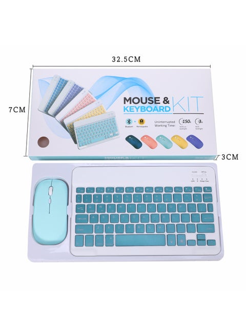 Wireless Bluetooth Keyboard Tablet PC Bluetooth Three-System Universal Learning Machine Classic Office Keyboard-Color:10 Inch Bluetooth Keyboard + Single-mode Bluetooth Mouse + Packing Box Color Message
