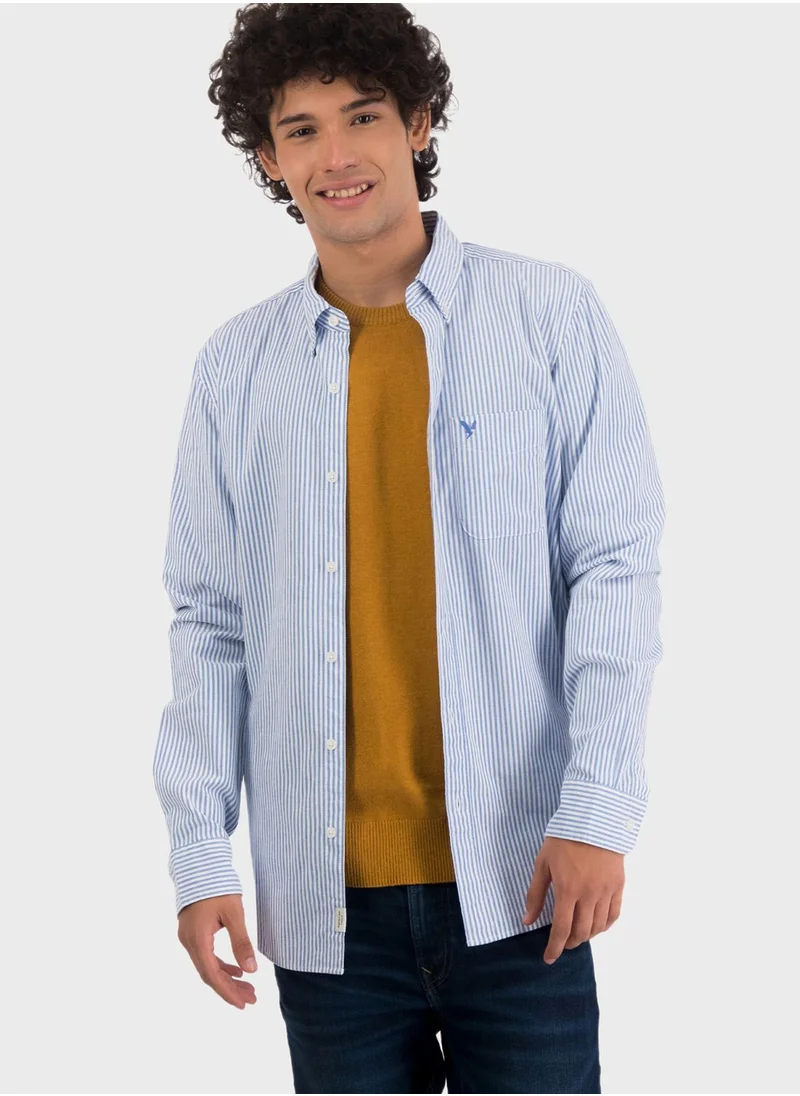 American Eagle Striped Slim Fit Shirt