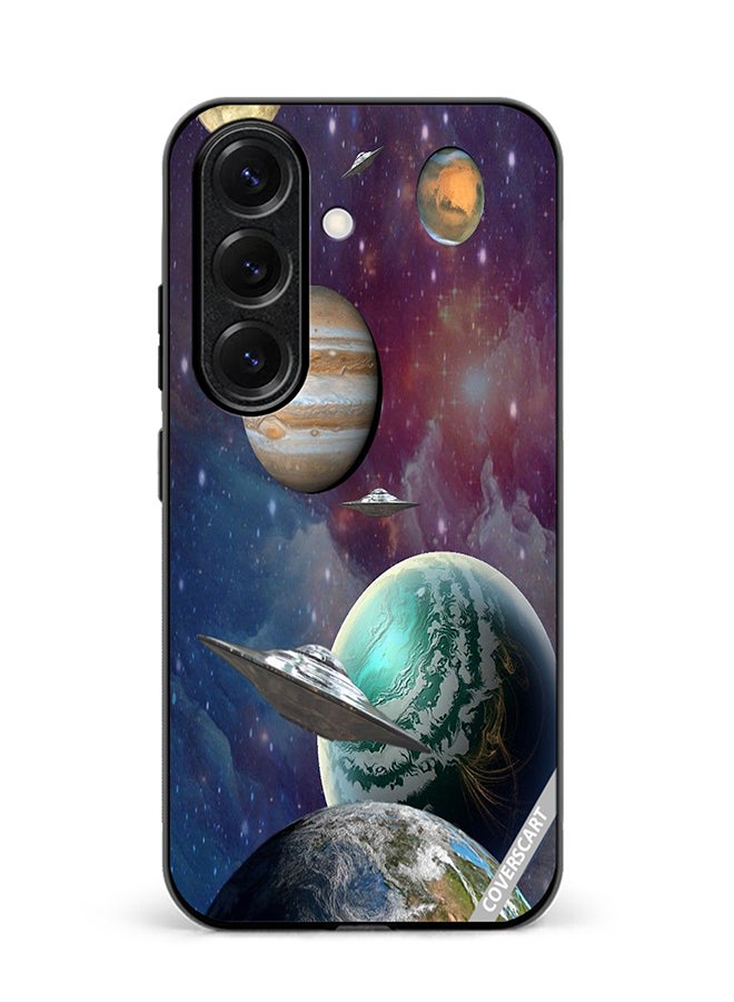 Protective Case Cover For Samsung Galaxy S25 Galaxy Design Black