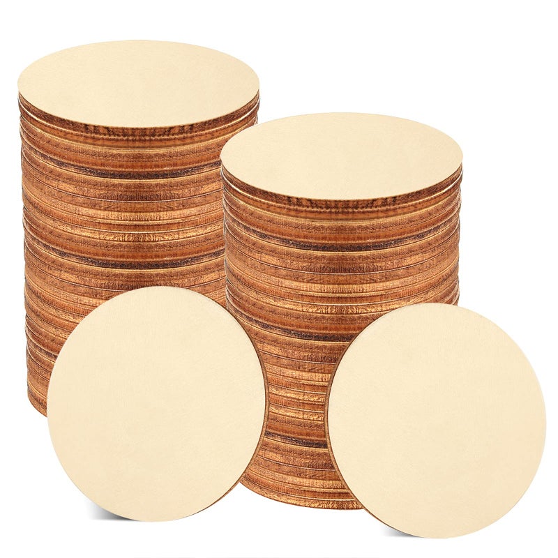 40 Pieces 6 Inch Unfinished Wooden Circles Wooden Cutouts Natural Round Wood Slices for DIY Wood Craft Door Hanger Painting Wedding Coasters Home Decoration