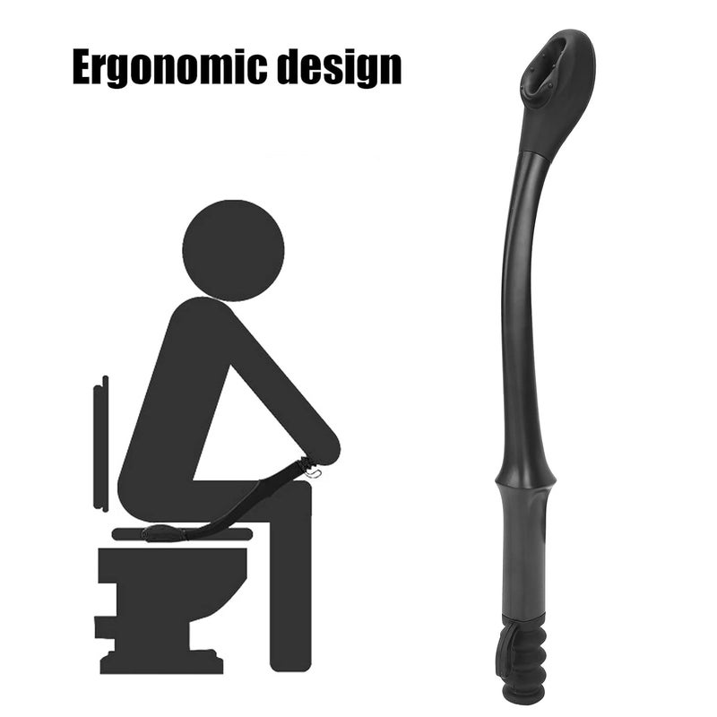 YOSOO Toilet Aids Tools, Daily Living Toilet Tissue Aids Toilet Paper Wiping Aids Long Comfort Self Assist Wiper Wipe Assist Tool Toilet Aids for Motion Assistance Limited Mobility Elderly(Black) - Image 5