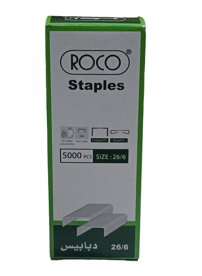 ROCO 5000 Pcs  Standard Staple Pin Silver Size 26/6  - Image 3