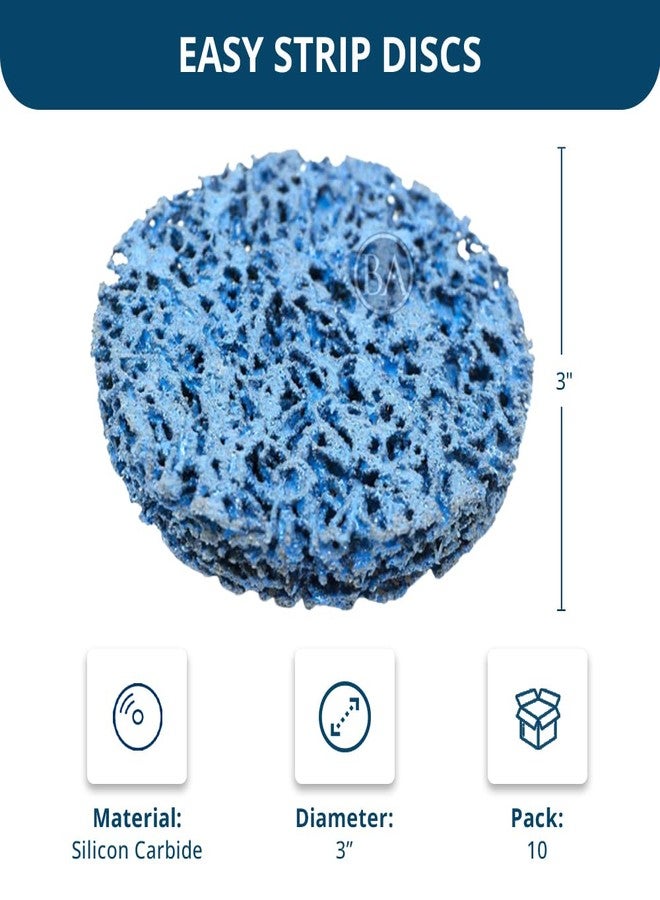 كاشطة القياس أقراص صنفرة Benchmark Abrasives مقاس 3 بوصات سريعة التغيير، مصنوعة من النايلون، دعامة من النوع R ذكر - أقراص صنفرة للمثقاب والطحن، مزيلة للصدأ، لإزالة طلاء المعادن، وتلميعها - (عبوة من 10 قطع) - Image 5