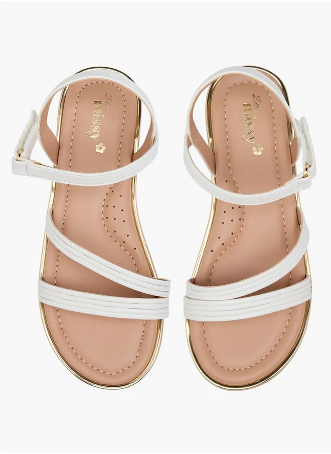 ميسي الصغيرة Girls Solid Sandals with Hook and Loop Closure